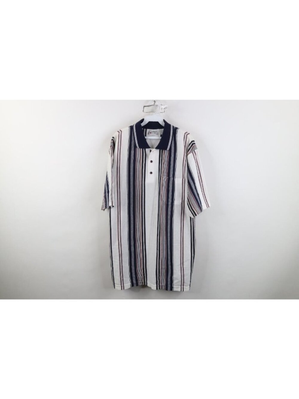 Vintage 90s Collared Golf Polo Shirt Mens Size L Short Sleeve Striped Knit
